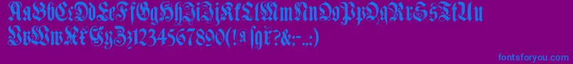 Muenchnerfraktur Font – Blue Fonts on Purple Background