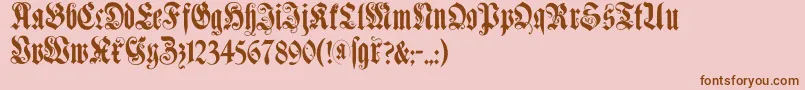 Muenchnerfraktur Font – Brown Fonts on Pink Background