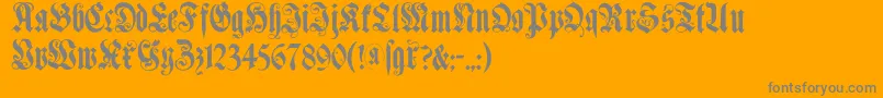 Muenchnerfraktur-Schriftart – Graue Schriften auf orangefarbenem Hintergrund