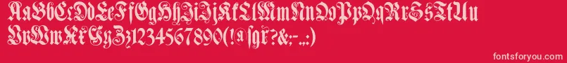 Muenchnerfraktur Font – Pink Fonts on Red Background