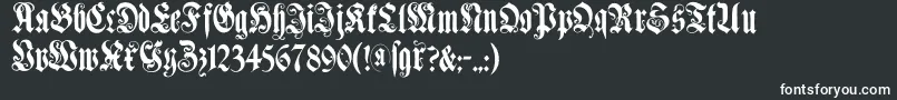 フォントMuenchnerfraktur – 黒い背景に白い文字