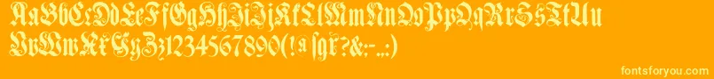 フォントMuenchnerfraktur – オレンジの背景に黄色の文字