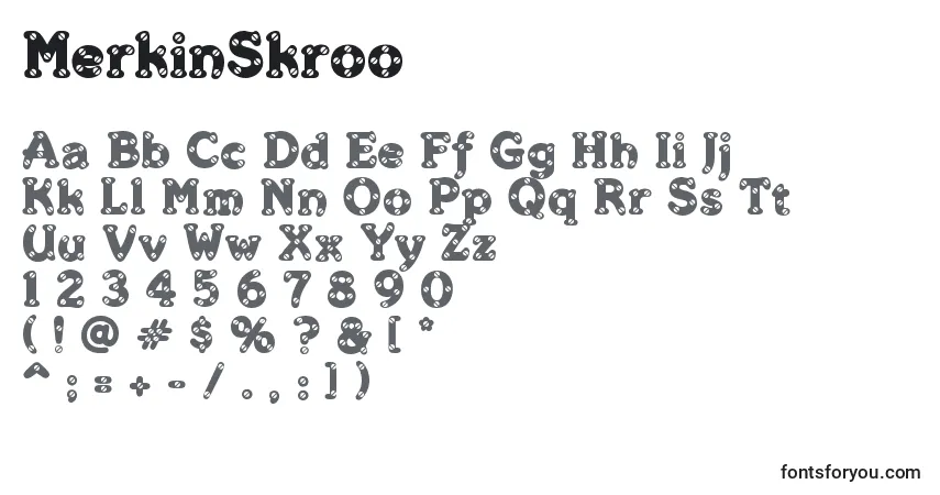 A fonte MerkinSkroo – alfabeto, números, caracteres especiais