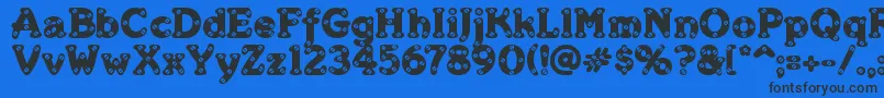 MerkinSkroo Font – Black Fonts on Blue Background