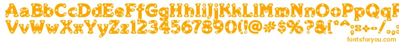 MerkinSkroo-Schriftart – Orangefarbene Schriften auf weißem Hintergrund