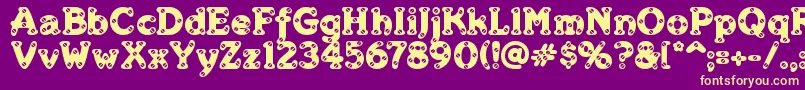 MerkinSkroo Font – Yellow Fonts on Purple Background