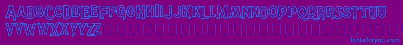 Шрифт QuixoticAnke – синие шрифты на фиолетовом фоне