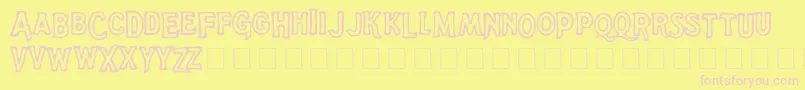 フォントQuixoticAnke – ピンクのフォント、黄色の背景