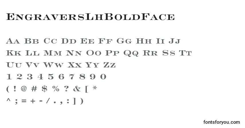 Czcionka EngraversLhBoldFace – alfabet, cyfry, specjalne znaki