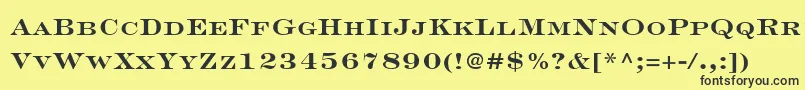 EngraversLhBoldFace Font – Black Fonts on Yellow Background