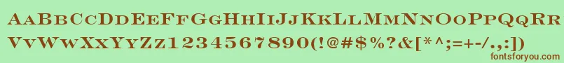 EngraversLhBoldFace Font – Brown Fonts on Green Background