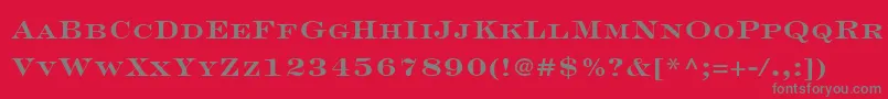 EngraversLhBoldFace Font – Gray Fonts on Red Background