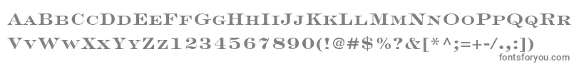 フォントEngraversLhBoldFace – 白い背景に灰色の文字