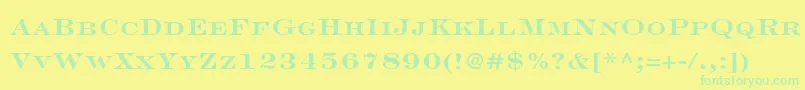 EngraversLhBoldFace Font – Green Fonts on Yellow Background