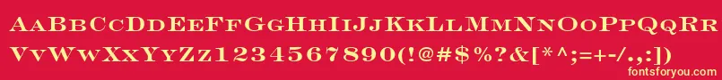 EngraversLhBoldFace Font – Yellow Fonts on Red Background