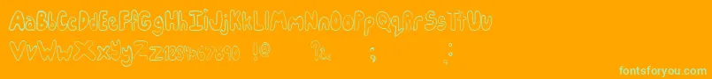 Icecreamparty-Schriftart – Grüne Schriften auf orangefarbenem Hintergrund