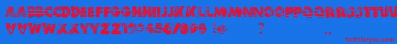 VtksReverso Font – Red Fonts on Blue Background