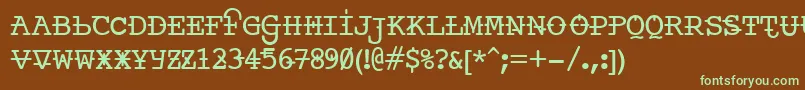 Ankora-fontti – vihreät fontit ruskealla taustalla