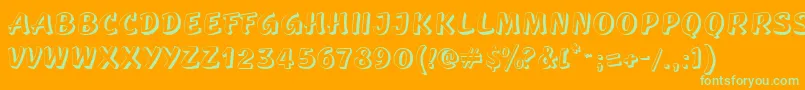 GeSidestepCaps Font – Green Fonts on Orange Background