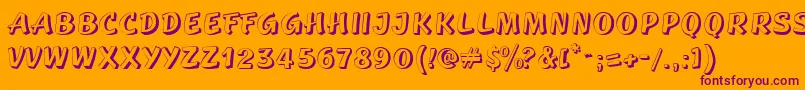 GeSidestepCaps Font – Purple Fonts on Orange Background