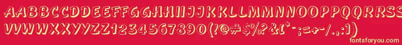 GeSidestepCaps Font – Yellow Fonts on Red Background