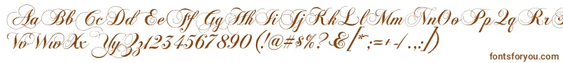 Chopinscriptc-Schriftart – Braune Schriften auf weißem Hintergrund