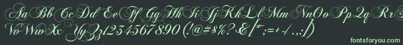 Chopinscriptc Font – Green Fonts on Black Background