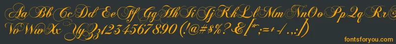 Chopinscriptc Font – Orange Fonts on Black Background