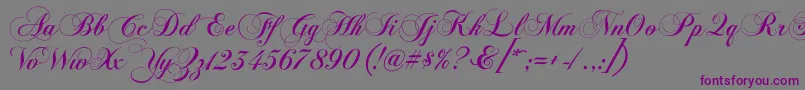 Chopinscriptc-Schriftart – Violette Schriften auf grauem Hintergrund