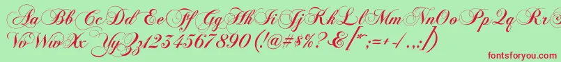 Chopinscriptc Font – Red Fonts on Green Background