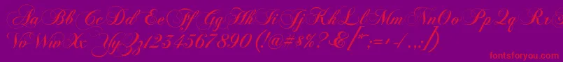 Chopinscriptc Font – Red Fonts on Purple Background