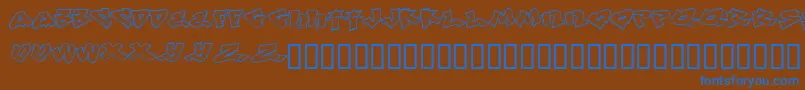 Def-Schriftart – Blaue Schriften auf braunem Hintergrund