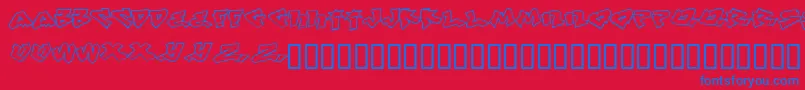 フォントDef – 赤い背景に青い文字