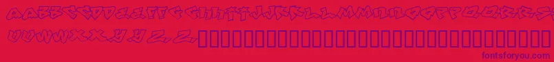 Def-Schriftart – Violette Schriften auf rotem Hintergrund