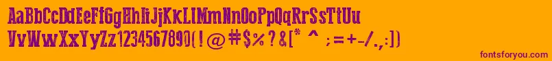 PressStyleSerif Font – Purple Fonts on Orange Background