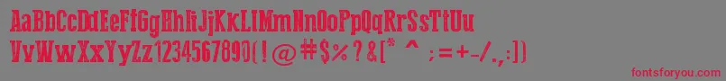 Fonte PressStyleSerif – fontes vermelhas em um fundo cinza