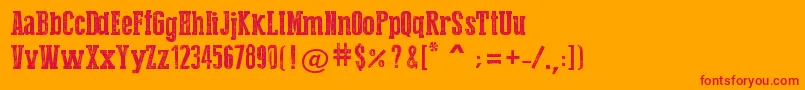 フォントPressStyleSerif – オレンジの背景に赤い文字
