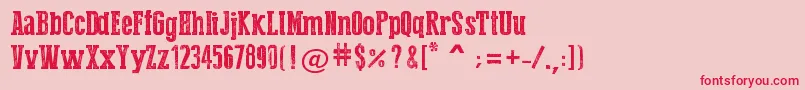 PressStyleSerif-fontti – punaiset fontit vaaleanpunaisella taustalla