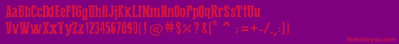 PressStyleSerif-Schriftart – Rote Schriften auf violettem Hintergrund