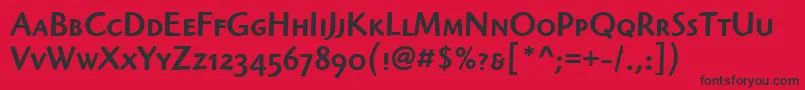 HighlanderMdScItcTtMedium Font – Black Fonts on Red Background