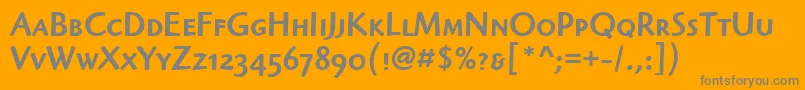 HighlanderMdScItcTtMedium Font – Gray Fonts on Orange Background