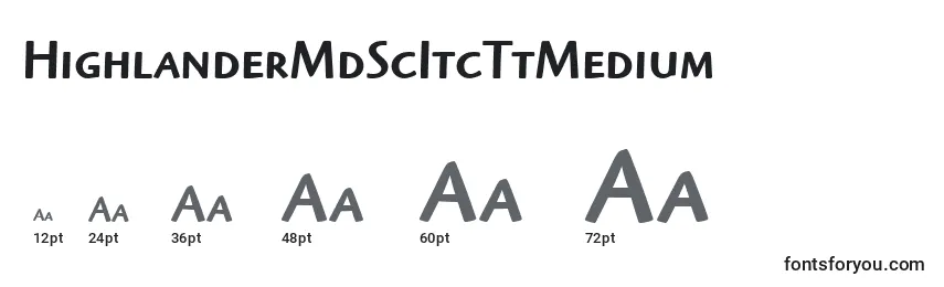 HighlanderMdScItcTtMedium Font Sizes