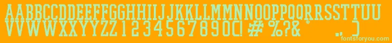 PromeshTwo Font – Green Fonts on Orange Background