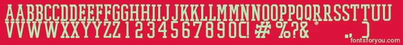 PromeshTwo Font – Green Fonts on Red Background