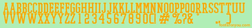 PromeshTwo Font – Orange Fonts on Green Background