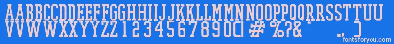 PromeshTwo Font – Pink Fonts on Blue Background