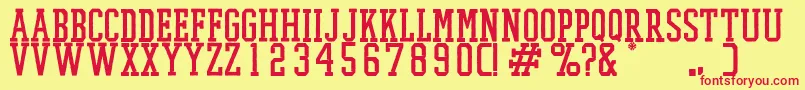 PromeshTwo Font – Red Fonts on Yellow Background