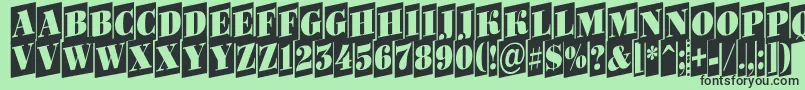 BodoniortonrttlcmupRegular Font – Black Fonts on Green Background