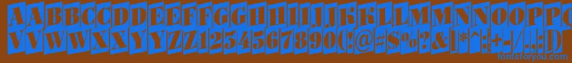 BodoniortonrttlcmupRegular Font – Blue Fonts on Brown Background