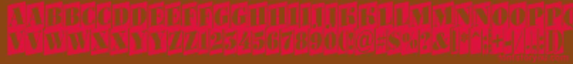 BodoniortonrttlcmupRegular Font – Red Fonts on Brown Background